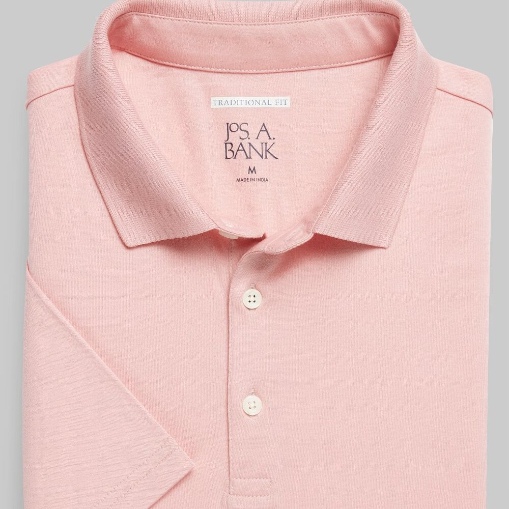 NEW Jos. A. Bank Traditional Fit Comfort Stretch Interlock Pink Polo XLT